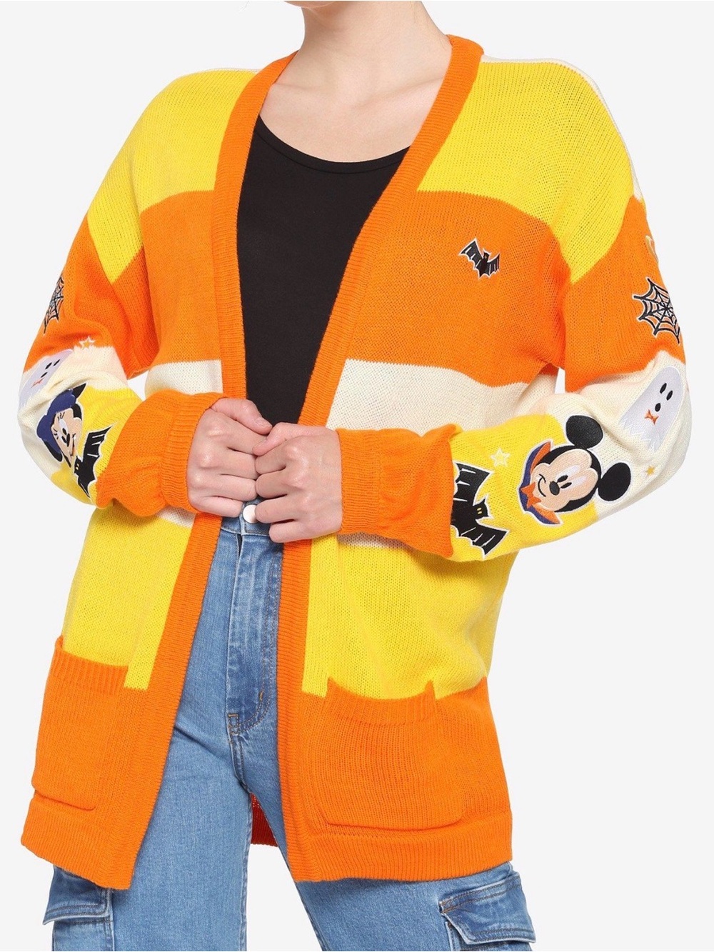 Her Universe Disney Mickey Mouse Halloween Candy Corn Cardigan